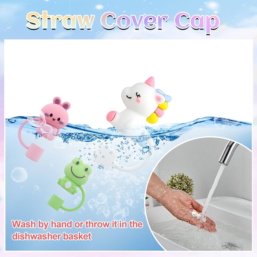 3D Straw Toppers - Stanley | Stylist | Silicone - Kidspark